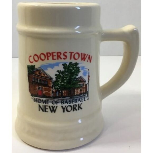 Vintage Cooperstown New York Home Of Baseball Mug. MLB Hall Of Fame - Picture 1 of 6